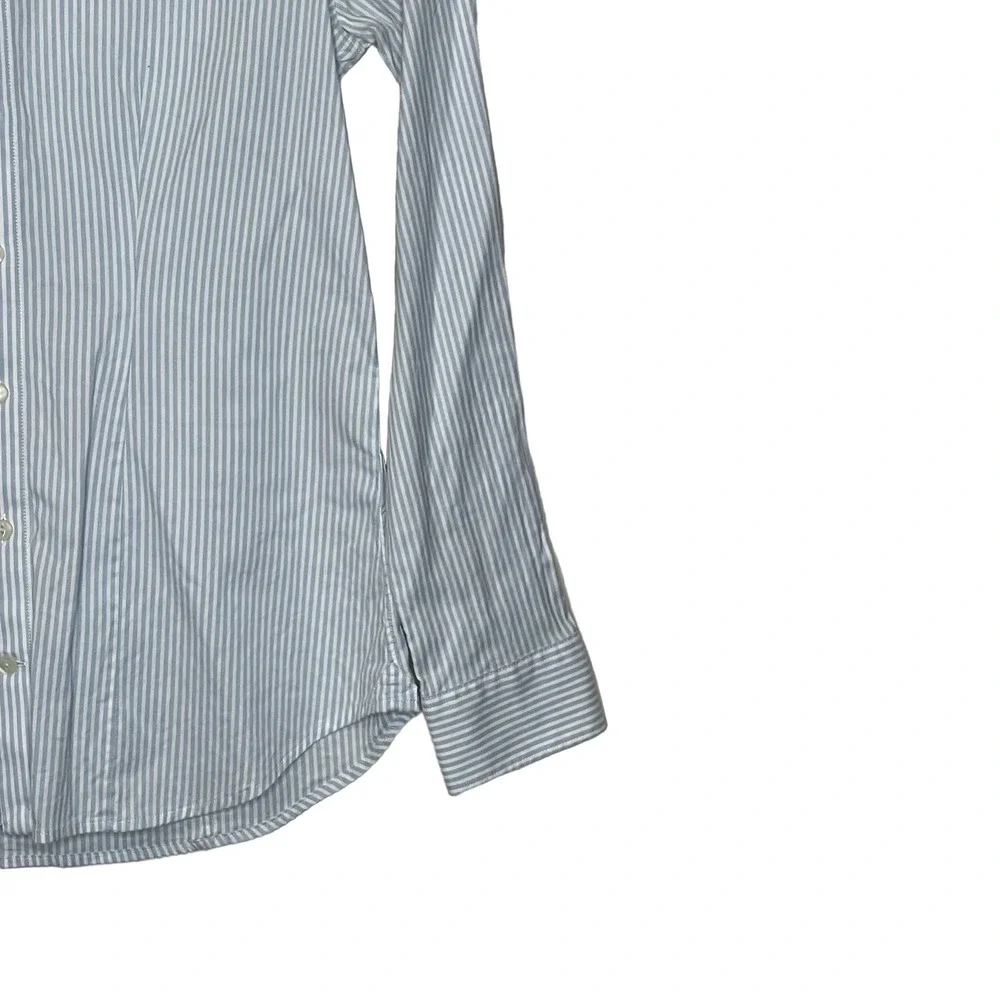 Southern Tide Shirt Size 4 Blue White Striped Cotton Stretch Blend Womens LS - Picture 3 of 8